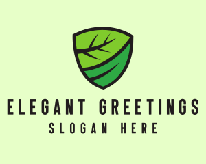 Organic Leaf Shield logo design