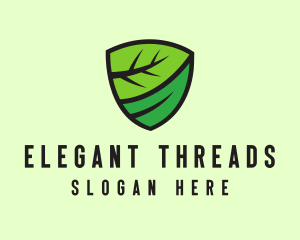 Organic Leaf Shield logo design