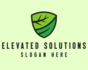 Organic Leaf Shield logo design