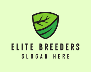 Organic Leaf Shield logo design