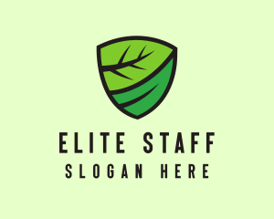 Organic Leaf Shield logo design