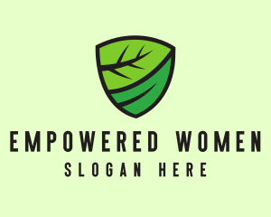 Organic Leaf Shield logo design