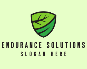 Organic Leaf Shield logo design