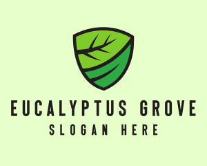 Organic Leaf Shield logo design