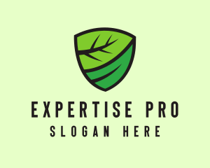 Organic Leaf Shield logo design