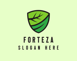 Organic Leaf Shield logo design