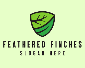 Organic Leaf Shield logo design