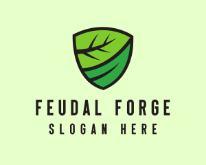 Organic Leaf Shield logo design