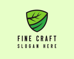 Organic Leaf Shield logo design