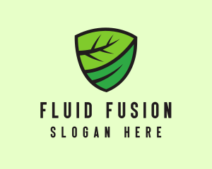 Organic Leaf Shield logo design