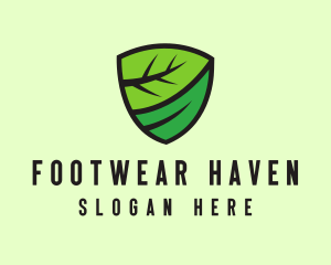 Organic Leaf Shield logo design