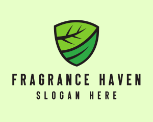 Organic Leaf Shield logo design