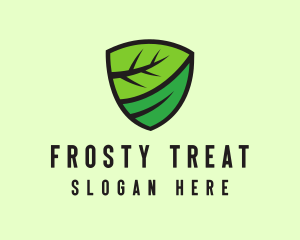 Organic Leaf Shield logo design