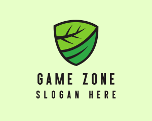 Organic Leaf Shield logo design