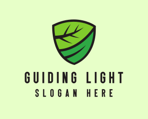 Organic Leaf Shield logo design