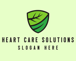 Organic Leaf Shield logo design