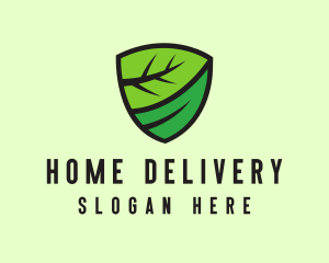 Organic Leaf Shield logo design