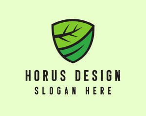 Organic Leaf Shield logo design