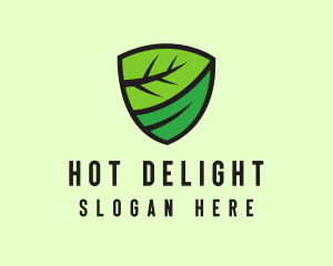 Organic Leaf Shield logo design