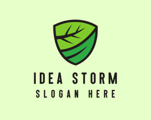 Organic Leaf Shield logo design