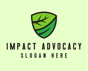 Organic Leaf Shield logo design