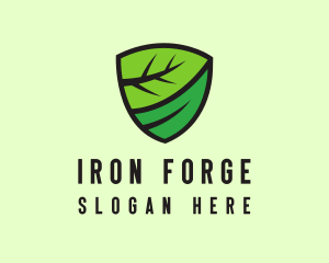 Organic Leaf Shield logo design