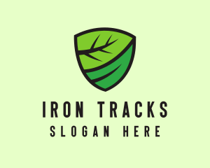 Organic Leaf Shield logo design