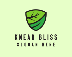 Organic Leaf Shield logo design