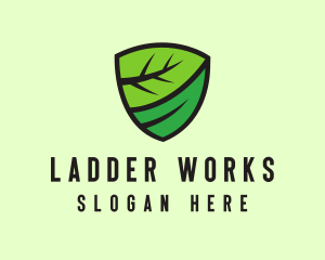 Organic Leaf Shield logo design