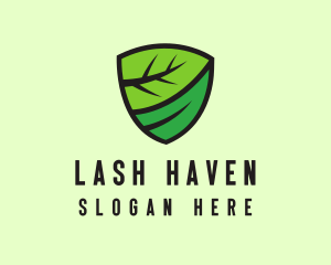 Organic Leaf Shield logo design