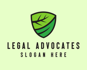 Organic Leaf Shield logo design