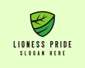 Organic Leaf Shield logo design