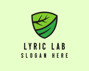 Organic Leaf Shield logo design