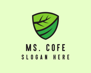 Organic Leaf Shield logo design