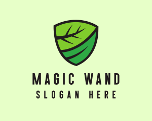 Organic Leaf Shield logo design