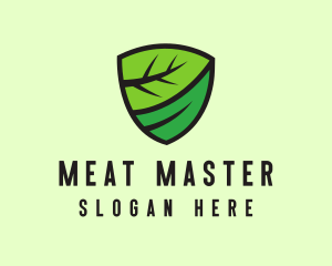 Organic Leaf Shield logo design