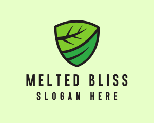 Organic Leaf Shield logo design