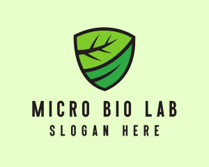 Organic Leaf Shield logo design