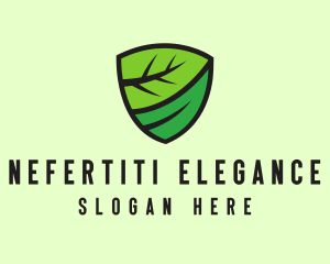 Organic Leaf Shield logo design