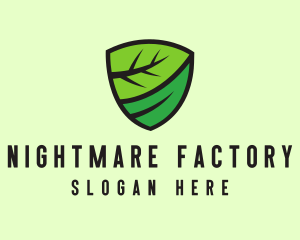 Organic Leaf Shield logo design