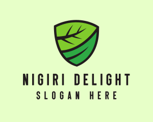 Organic Leaf Shield logo design