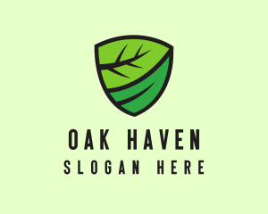 Organic Leaf Shield logo design