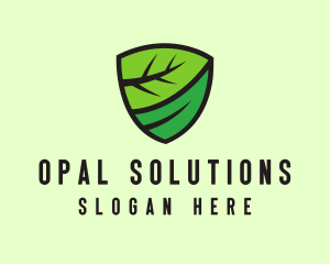 Organic Leaf Shield logo design