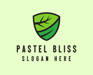 Organic Leaf Shield logo design