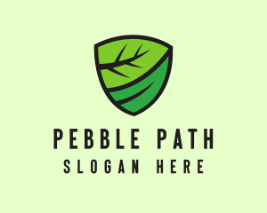 Organic Leaf Shield logo design