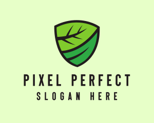 Organic Leaf Shield logo design