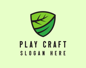 Organic Leaf Shield logo design