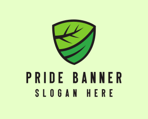 Organic Leaf Shield logo design