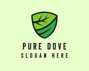 Organic Leaf Shield logo design