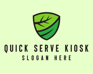 Organic Leaf Shield logo design